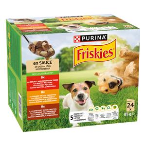 24x85 Friskies Adult in saus met rund, kip en lam natvoer voor honden