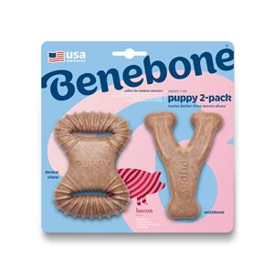 Dental Chew & Wishbone Bacon Tiny Benebone Puppy Chew Toy voor honden