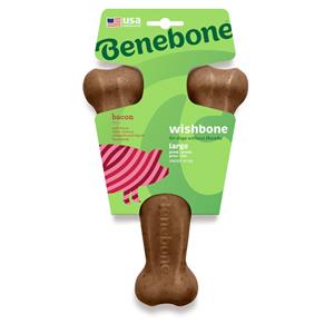 Benebone Wishbone Bacon Large: ca. L 25 x B 14,5 x H 5 cm Kauwspeeltje voor honden