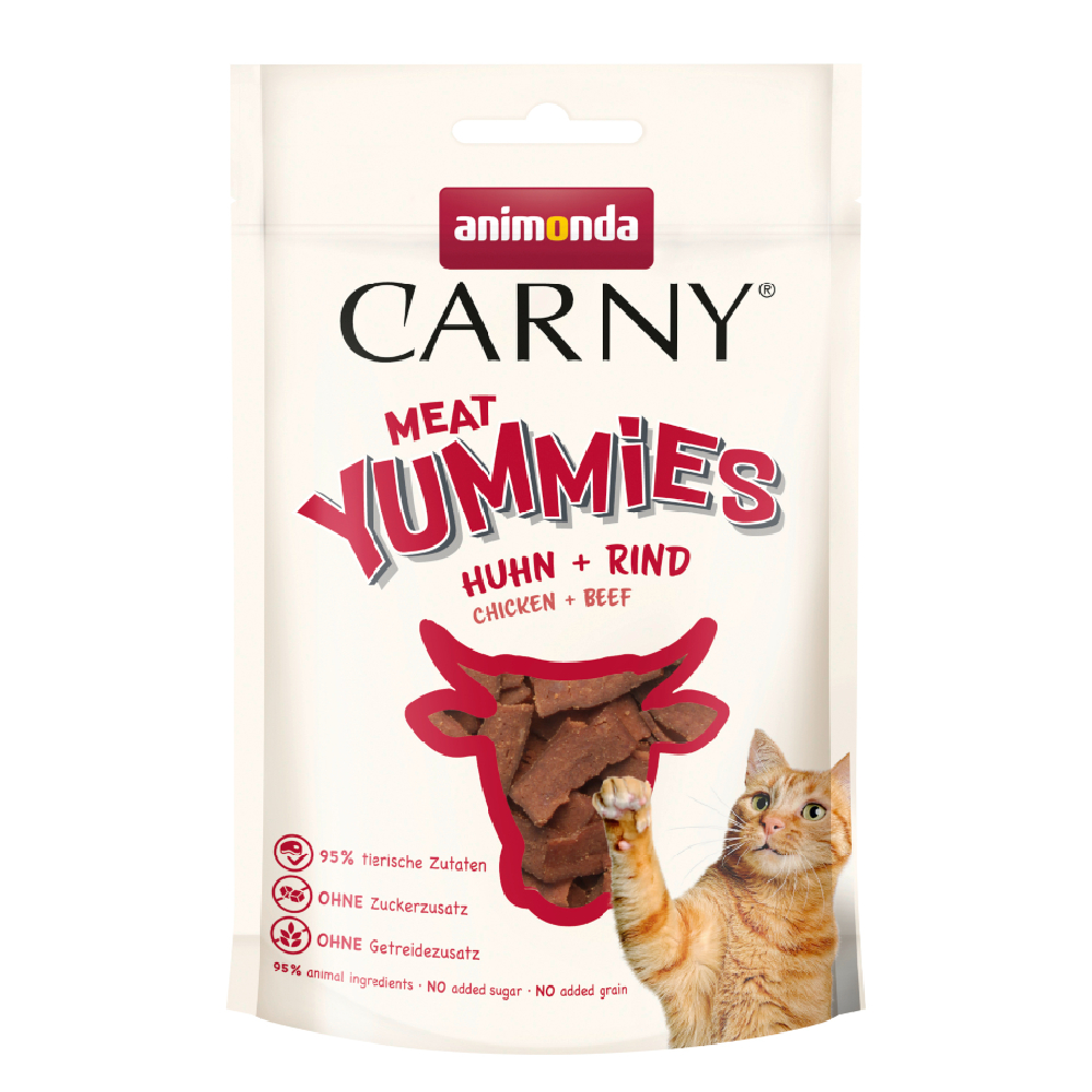 50g Animonda Carny Adult Meat Yummies Kip + Rund Kattensnacks
