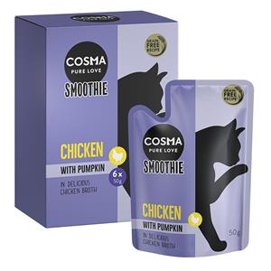 6x50g Cosma Smoothies Kattensnacks Kip met Pompoen
