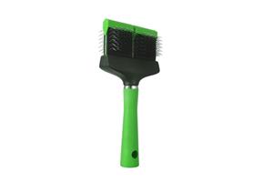 Tritra Flexibele borstel slicker groen dubbel