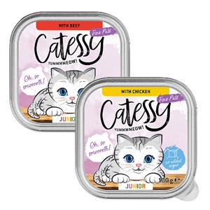 32x 100g Catessy Junior-Paté Mix (2 soorten) nat kattenvoer