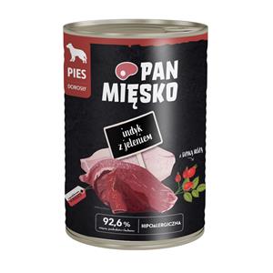 PAN MIĘSKO Voordeelpakket: 24x400g Pan Mięsko Dog kalkoen met hertenvlees natvoer voor honden