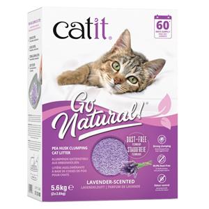Voordeelpakket: 2x 5.6kg Catit Go Natuurlijke Erwten Strooisel Lavendel Kat