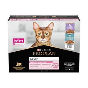 10x 85g PURINA PRO PLAN Cat Adult Delicate Digestion natvoer met kalkoen en zeevis