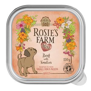 6x150g Rosie's Farm Mini Rundvlees met Tomaten natvoer voor honden