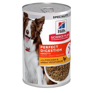 Hill's Adult Perfect Digestion nat hondenvoer met kip blik 2 trays (24 x 363 g)