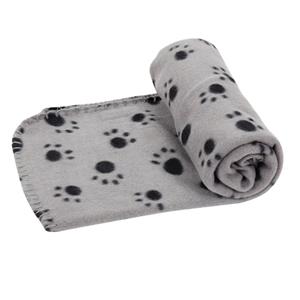 Nobleza Huisdierdeken - Fleece - Grijs met pootafdruk - Maat S - 75x75 cm
