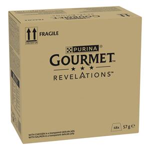 Gourmet Megapack 48x57g  Revelations Fine Cuts kip en zalm natvoer voor katten