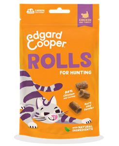 Edgard&Cooper Edgard & Cooper Rolls Kip & Kalkoen kattensnacks 45 gram