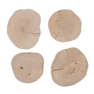 TIAKI set van 4 6-10cm koffie houten knabbelschijven  kleine dieren snack