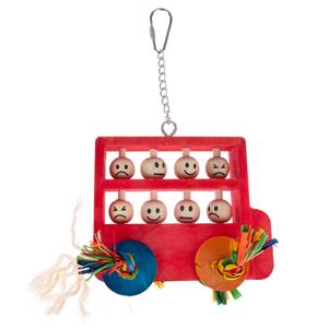 houten speelgoed dubbeldekker bus voor vogels L 13 x B 11,5 x H 3 cm
