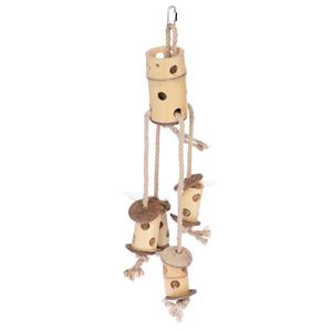 TIAKI snack- en klimspeelgoed van bamboe ca. Ø14x60cm voor vogels