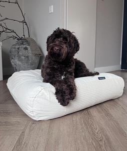 Hondenbed.nl Dog's Companion Hondenkussen gebroken wit double ribcord
