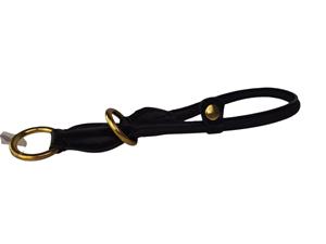 Hondenbed.nl Leren honden sliphalsband zwart (messing)