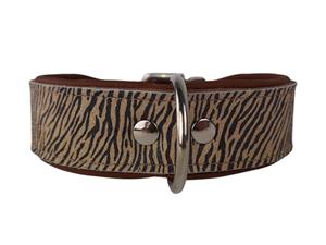 Hondenbed.nl Leren hondenhalsband tijger