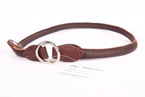 Hondenbed.nl Leren sliphalsband hond (chroom)