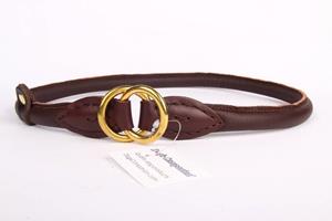 Hondenbed.nl Leren honden sliphalsband bruin (messing)