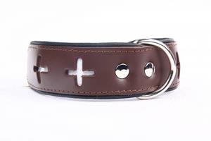 Hondenbed.nl Leren hondenhalsband Swiss