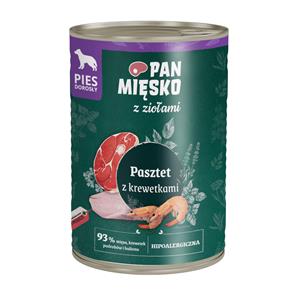 PAN MIĘSKO 12x400g Pan Mięsko Dog Paté met garnalen natvoer voor honden