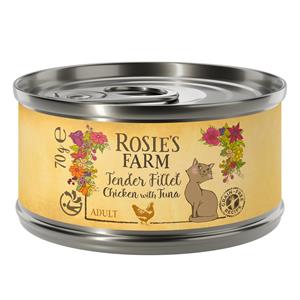 Rosie's Farm 12x70g  Tender Filet kip met tonijn natvoer voor katten