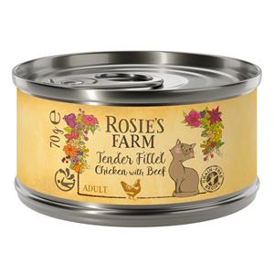 Rosie's Farm 12x70g  Tender Filet Kip met Rund nat kattenvoer