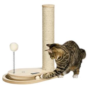PawHut krabpaal voor katten, stevig ontwerp, ideaal voor klimmen en krabben, met meerdere niveaus, 40 cm, grijs | Aosom.nl