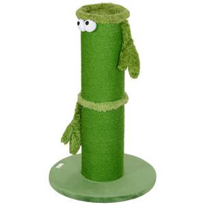 PawHut kattenkrabpaal, stevige krabpaal voor binnenshuis, met sisaltouw, brede basis, schattig ontwerp, 63 cm, groen | Aosom.nl
