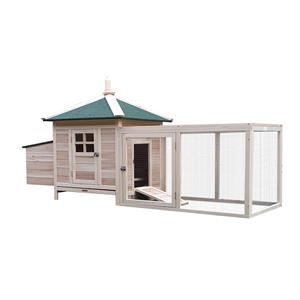 PawHut kippenhok met ren, duurzaam kippenhuis, inclusief legnest en massief houten stok, eenvoudig te monteren, 160 x 80 x 100 cm | Aosom.nl