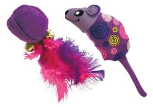 Kong Cat Tropics Mouse/Ball 2 pack