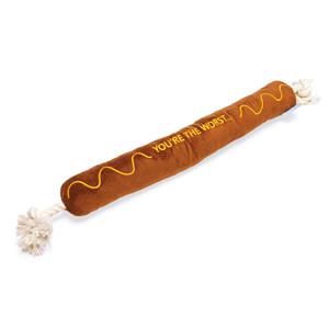 Beeztees hondenspeeltje barbecueworst met touw 60x7x7cm hond
