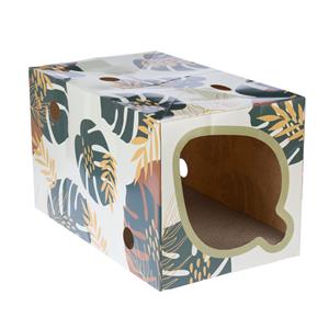 TIAKI Natuur bladertunnel voor katten 30x30x40cm