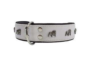 Hondenbed.nl Leren halsband Engelse Bulldog