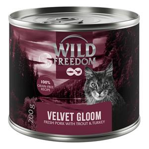 Wild Freedom 6x200g  Red Meat Velvet Gloom varkensvlees, kalkoen forel natvoer voor katten