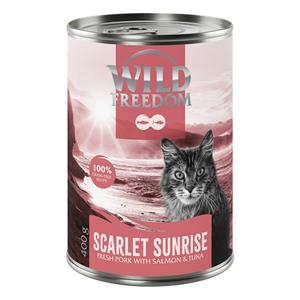 Wild Freedom 6x400g  Red Meat Scarlet Sunrise Varkensvlees, zalm Tonijn natvoer voor katten