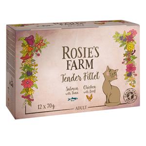 Rosie's Farm 12x70g  Tender Filet Mix (2 soorten) nat kattenvoer