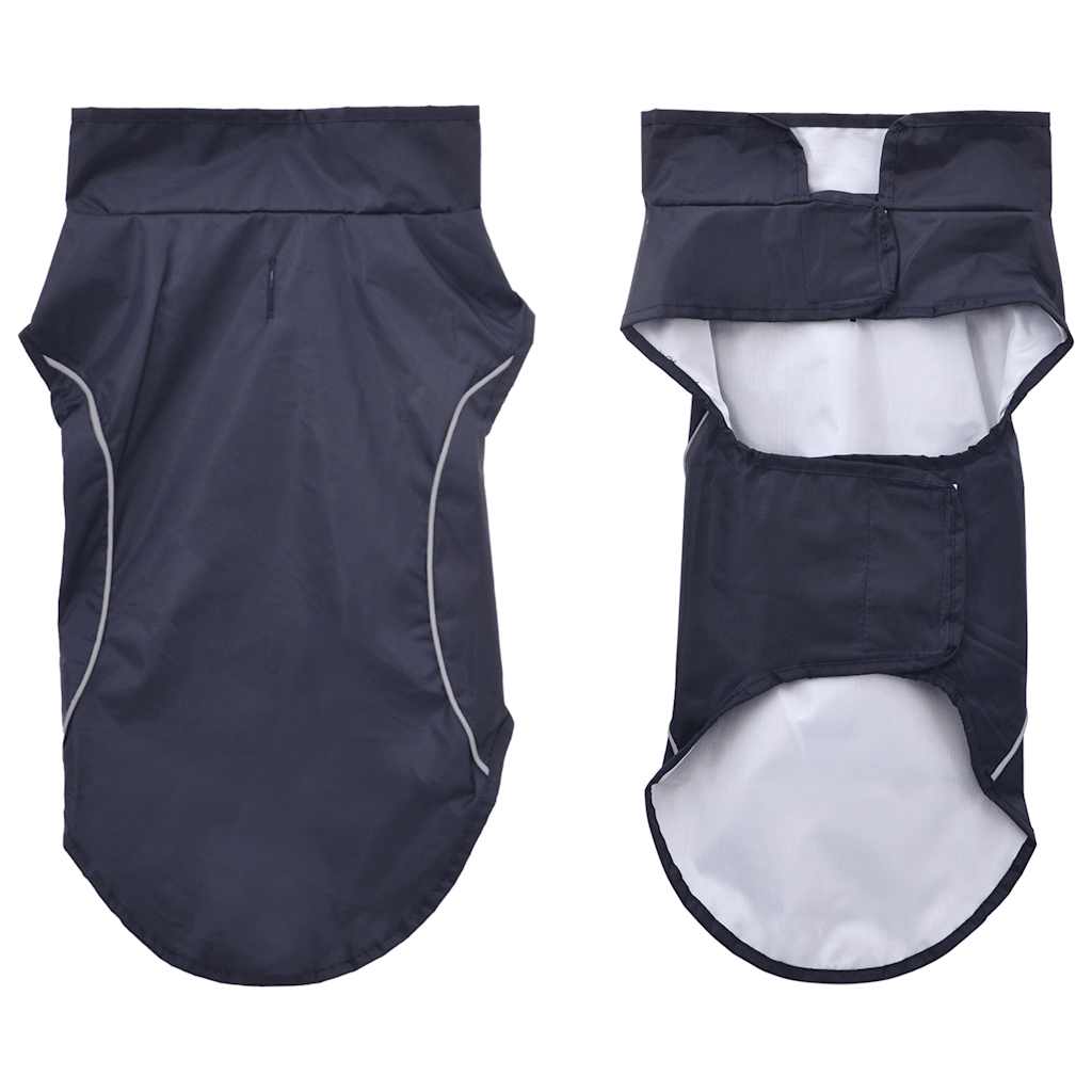vidaXL Hondenregenjas met reflecterende strips polyester marineblauw S