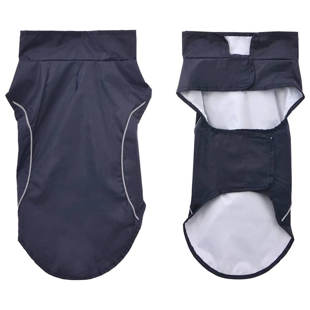 vidaXL Hondenregenjas met reflecterende strips polyester marineblauw M
