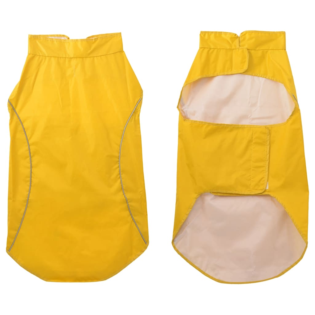 vidaXL Hondenregenjas met reflecterende strips polyester geel 4XL