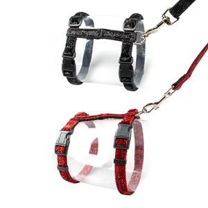Duvo+ Kat Wandelset Glitter Zwart/Rood 20-35cm / 10mm - 125cm