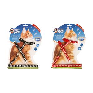 Duvo+ Grote Kat Wandelset Pootjes Zwart/Rood 30-50cm / 12mm - 125cm