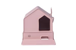 Quapas! Kattenbak Huis met Lade en Schep Roze