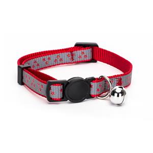 Nobleza Kattenhalsbandje met belletje - Rood - Reflecterend - Stars