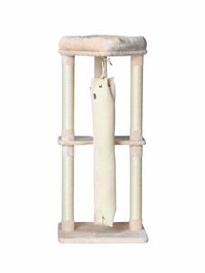 Quapas! Krabpaal met Klimzak | 60x60x136cm Beige