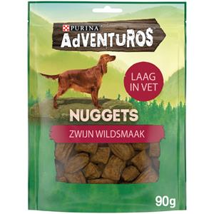 Adventuros 6x  Hondensnack Nuggets Wildzwijnsmaak 90 gr