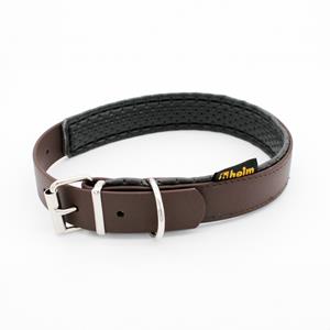 Heim band zacht gevoerd bruin 32-39cm halsomtrek, 19mm brede hond