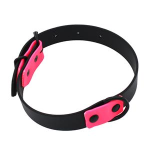 Heim band tweekleurig geklonken zwart/roze 25mm breed, 60cm lang hond