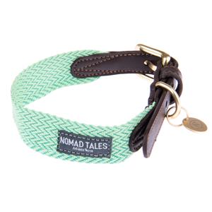 Nomad Tales Halsband  Bloom, mint - Maat XS: 30 - 36 cm Halsomvang, B 25 mm