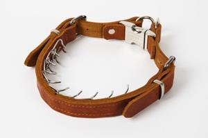 ABC-Sport-Klin Leren Prikband hond - Verstelbaar - Cognac